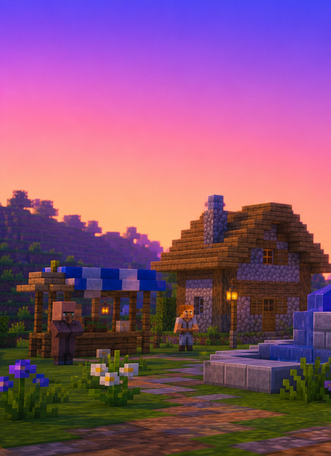 BoxSMP village scene